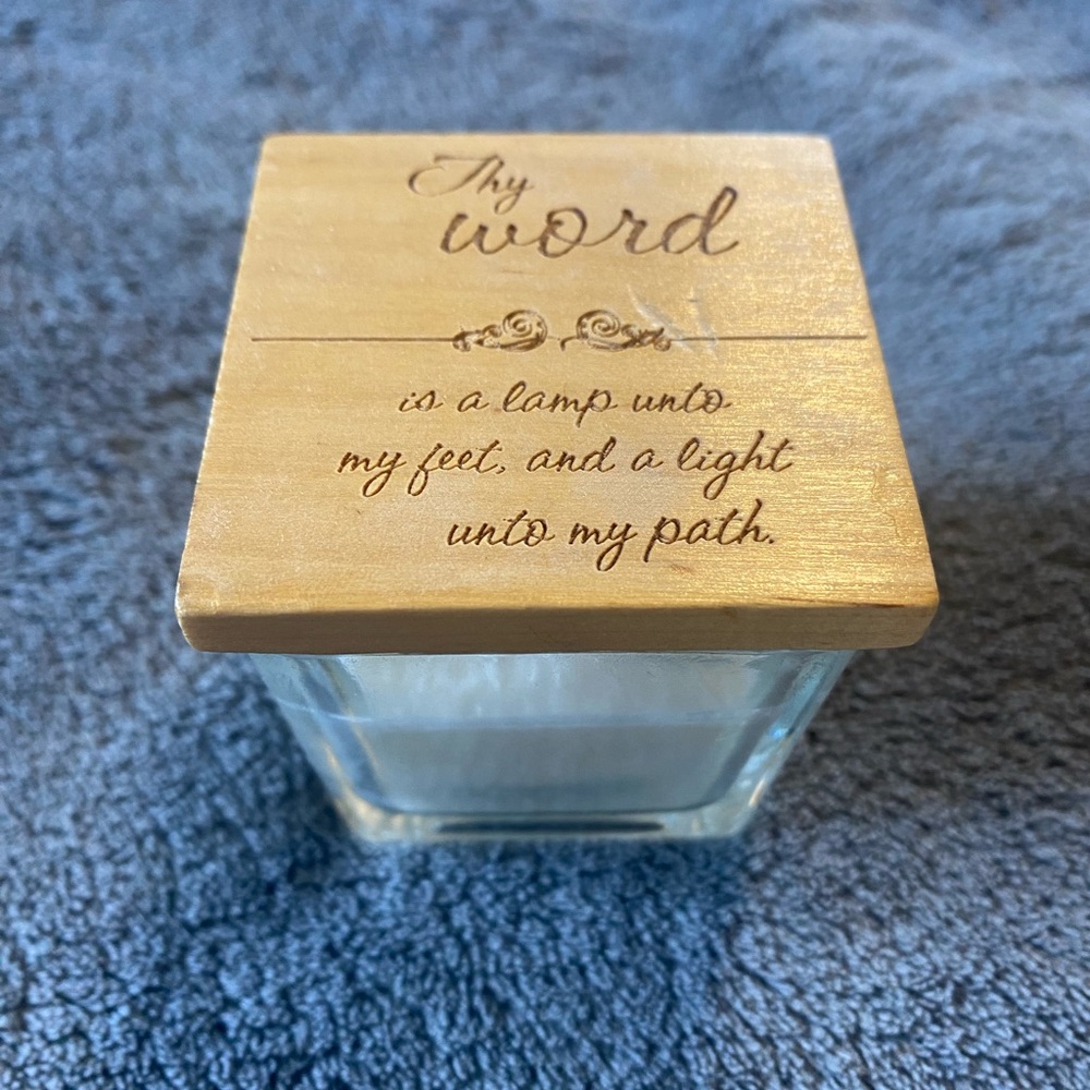 Inspirational Wooden Lid Candle Holder